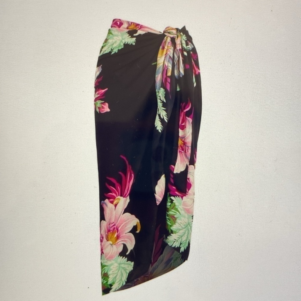 NWT WALTER BAKER Paradise Sarong Kaftan Coverup Floral tropical Beach OS